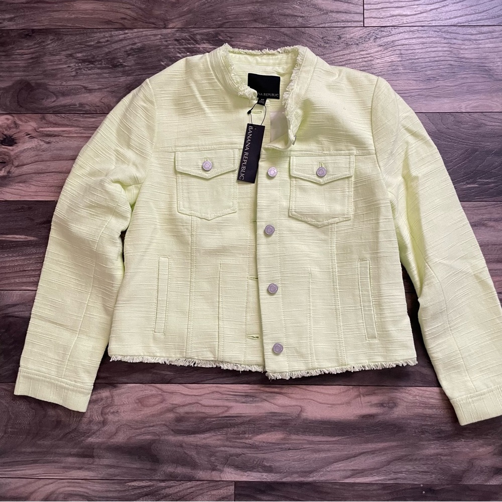 Banana Republic Jean Fringe Jacket size 10
